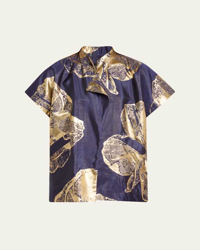 Ari Metallic Jacquard Shrug